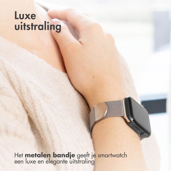 imoshion Milanees magnetisch bandje Apple Watch Series 1-10 / SE / Ultra (2) - 42/44/45/46/49 mm - Maat S - Zilver