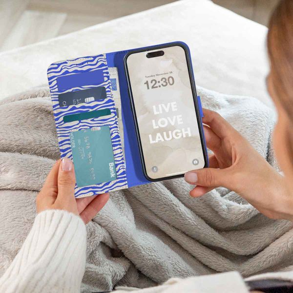 imoshion Design Bookcase Samsung Galaxy A53 - White Blue Stripes