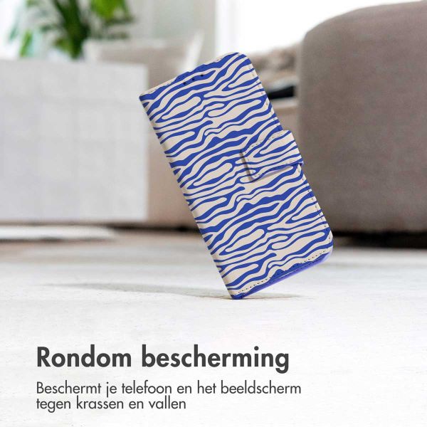 imoshion Design Bookcase Samsung Galaxy A53 - White Blue Stripes