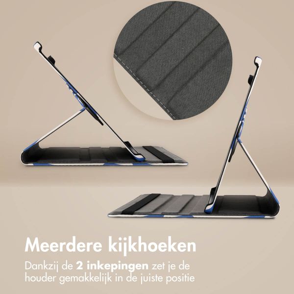 imoshion 360° Draaibare Design Bookcase Xiaomi Redmi Pad SE - White Blue Stripes