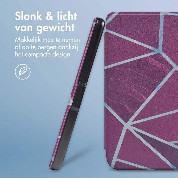 imoshion Design Slim Hard Case Sleepcover met stand Kobo Libra 2 / Tolino Vision 6 - Bordeaux Graphic