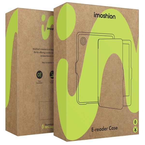 imoshion Design Slim Hard Case Sleepcover met stand Kobo Libra 2 / Tolino Vision 6 - Green Panther
