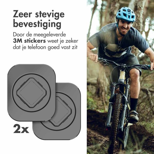 Accezz EasyLock telefoonhouder fiets - inclusief hoesje iPhone 15 - Aluminium - 360 graden draaibaar - Zwart