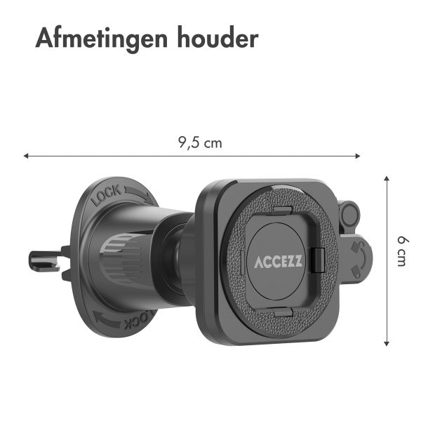 Accezz EasyLock telefoonhouder auto - inclusief hoesje iPhone 14 Pro - Ventilatierooster - 360 graden draaibaar - Zwart