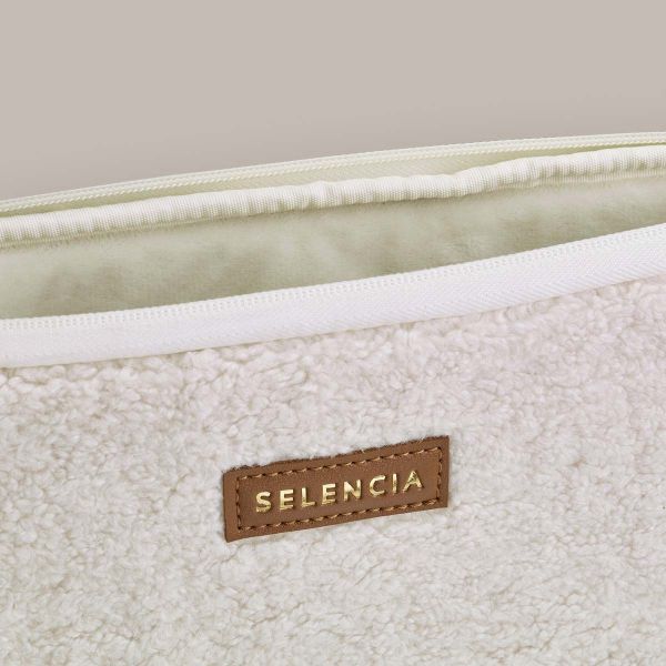 Selencia Teddy Laptop hoes 13-14 inch - Laptopsleeve - Beige