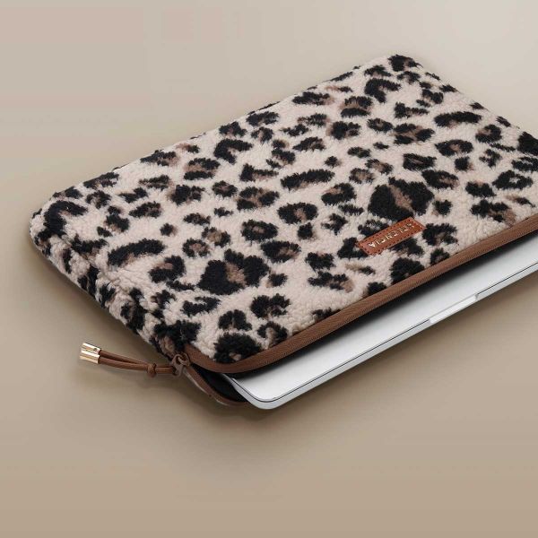 Selencia Teddy Laptop hoes 13-14 inch - Laptopsleeve - Leopard