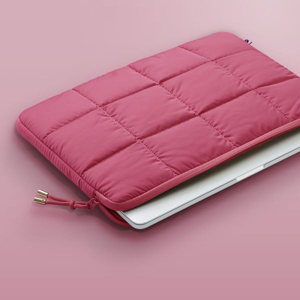 Selencia Puffy Laptop hoes 15-16 inch - Laptopsleeve - Magenta Fire