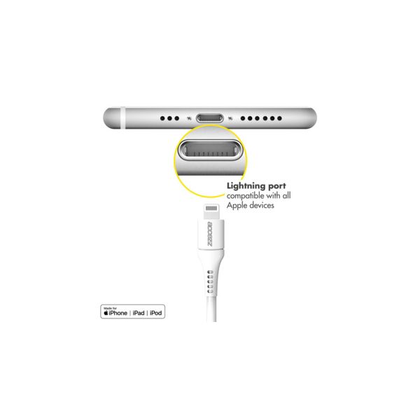 Accezz Lightning naar USB kabel iPhone 7 Plus - MFi certificering - 0,2 meter - Wit