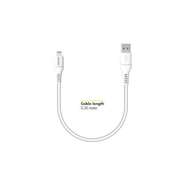 Accezz Lightning naar USB kabel iPhone 7 Plus - MFi certificering - 0,2 meter - Wit