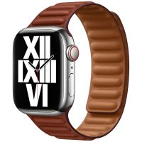 Apple Leather Link Apple Watch Series 1-9 / SE - 38/40/41 mm / Series 10 - 42 mm - Maat M/L - Umber