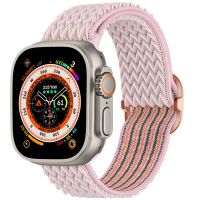 imoshion Elastisch nylon bandje Apple Watch Series 1-10 / SE / Ultra (2) - 42/44/45/46/49 mm - Roze