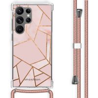 imoshion Design hoesje met koord Samsung Galaxy S23 Ultra - Grafisch Koper - Roze / Goud