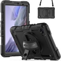 Accezz Rugged Backcover met schouderstrap Samsung Galaxy Tab A7 Lite - Zwart