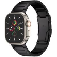 Accezz Mat Titanium bandje voor de Apple Watch Series 1-10 / SE / Ultra (2) - 42/44/45/46/49 mm - Zwart