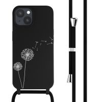 imoshion Siliconen design hoesje met koord iPhone 15 - Dandelion Black