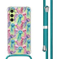 imoshion Design hoesje met koord Samsung Galaxy A34 - Jellyfish Watercolor