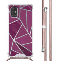 imoshion Design hoesje met koord Samsung Galaxy A71 - Bordeaux Graphic