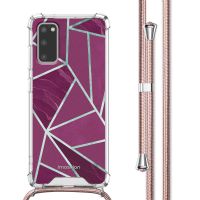 imoshion Design hoesje met koord Samsung Galaxy S20 - Bordeaux Graphic