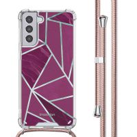 imoshion Design hoesje met koord Samsung Galaxy S21 Plus - Bordeaux Graphic