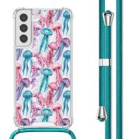 imoshion Design hoesje met koord Samsung Galaxy S22 Plus - Jellyfish Watercolor