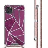 imoshion Design hoesje met koord iPhone 11 Pro Max - Bordeaux Graphic