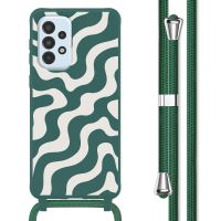 imoshion Siliconen design hoesje met koord Samsung Galaxy A33 - Petrol Green Groovy