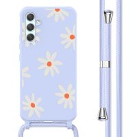 imoshion Siliconen design hoesje met koord Samsung Galaxy A34 (5G) - Lila Flower Distance