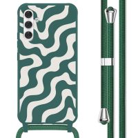 imoshion Siliconen design hoesje met koord Samsung Galaxy A54 (5G) - Petrol Green Groovy