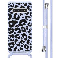 imoshion Siliconen design hoesje met koord Samsung Galaxy S10 - Animal Lila