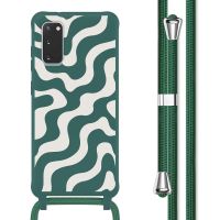 imoshion Siliconen design hoesje met koord Samsung Galaxy S20 - Petrol Green Groovy