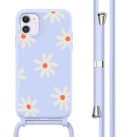 imoshion Siliconen design hoesje met koord iPhone 11 - Lila Flower Distance