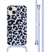 imoshion Siliconen design hoesje met koord iPhone 13 - Animal Lila