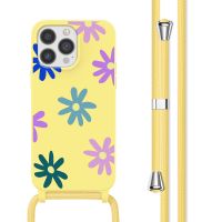 imoshion Siliconen design hoesje met koord iPhone 13 Pro - Yellow Flower Distance