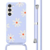 imoshion Siliconen design hoesje met koord Samsung Galaxy S23 Plus - Lila Flower Distance