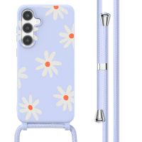 imoshion Siliconen design hoesje met koord Samsung Galaxy S24 Plus - Lila Flower Distance