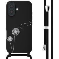 imoshion Siliconen design hoesje met koord iPhone 16 - Dandelion Black