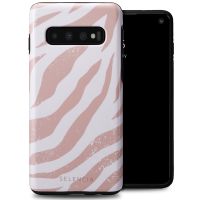 Selencia Vivid Backcover Samsung Galaxy S10 - Colorful Zebra Old Pink