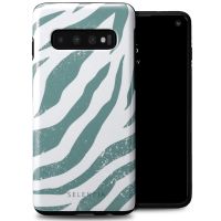 Selencia Vivid Backcover Samsung Galaxy S10 - Colorful Zebra Pine Blue