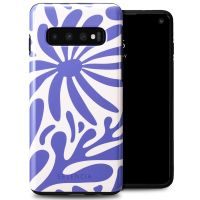 Selencia Vivid Backcover Samsung Galaxy S10 - Modern Bloom Sapphire Blue