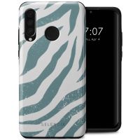 Selencia Vivid Backcover Huawei P30 Lite - Colorful Zebra Pine Blue