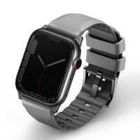 Uniq Linus AiroSoft™ Siliconen bandje Apple Watch 1-9 / SE / Ultra (2) - 42/44/45/49 mm - Chalk Grey