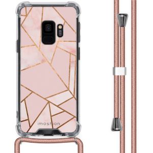 Design hoesje met koord voor de Samsung Galaxy - Grafisch Koper - Roze / Goud | Smartphonehoesjes.nl