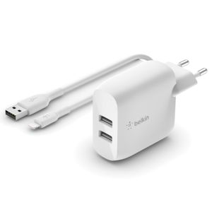 shuttle kern Uitreiken Belkin Boost↑Charge™ Dual USB Wall Charger voor de iPhone 5 / 5s +  Lightning kabel - 24W - Wit | Smartphonehoesjes.nl