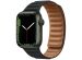 Apple Leather Link Apple Watch Series 1-9 / SE - 38/40/41 mm / Series 10 - 42 mm - Maat S/M - Midnight