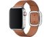 Apple Leather Band Modern Buckle Apple Watch Series 1-9 / SE - 38/40/41 mm / Series 10 - 42 mm - Maat M - Saddle Brown