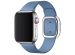 Apple Leather Band Modern Buckle Apple Watch Series 1-9 / SE - 38/40/41 mm / Series 10 - 42 mm - Maat S - Blauw