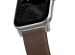 Nomad Modern Band van leder Apple Watch Series 1-9 / SE - 38/40/41 mm / Series 10 - 42 mm - Bruin/Zilver