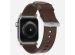 Nomad Modern Band van leder Apple Watch Series 1-9 / SE - 38/40/41 mm / Series 10 - 42 mm - Bruin/Zilver