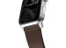 Nomad Modern Band van leder Apple Watch Series 1-10 / SE / Ultra (2) - 42/44/45/46/49 mm - Bruin/Zilver