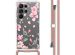 imoshion Design hoesje met koord Samsung Galaxy S23 Ultra - Bloem - Roze